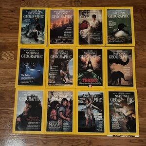 National Geographic Complete 1989 Issues with Maps